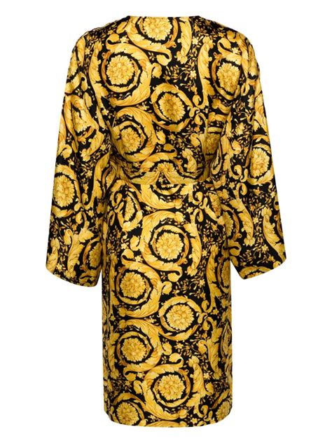 versace barocco print robe.